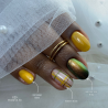Pose d'ongles en amandes avec le vernis semi permanent Cat Eye Mira, caméléon 9D