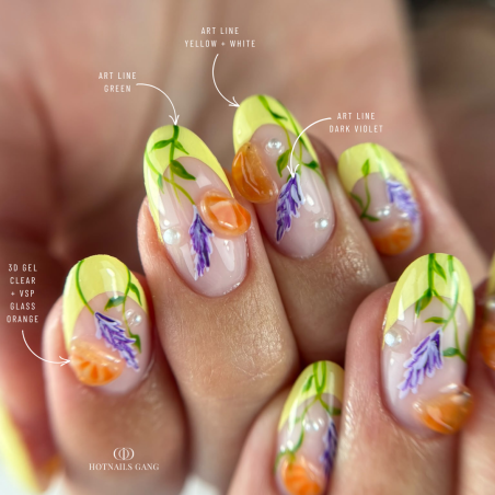Pose en amandes avec le gel Paint Art Line Dark Violet
