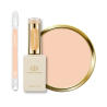 Flacon, tips et pastille du vernis semi permanent Ivory Skin, nude beige chaud
