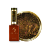 Flacon et pastille du vernis semi permanent Witch, mermaid marron aux reflets dorés, bronze et verts