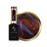 Flacon et pastille du vernis semi permanent Cat Eye Antares, rouge violet rosé