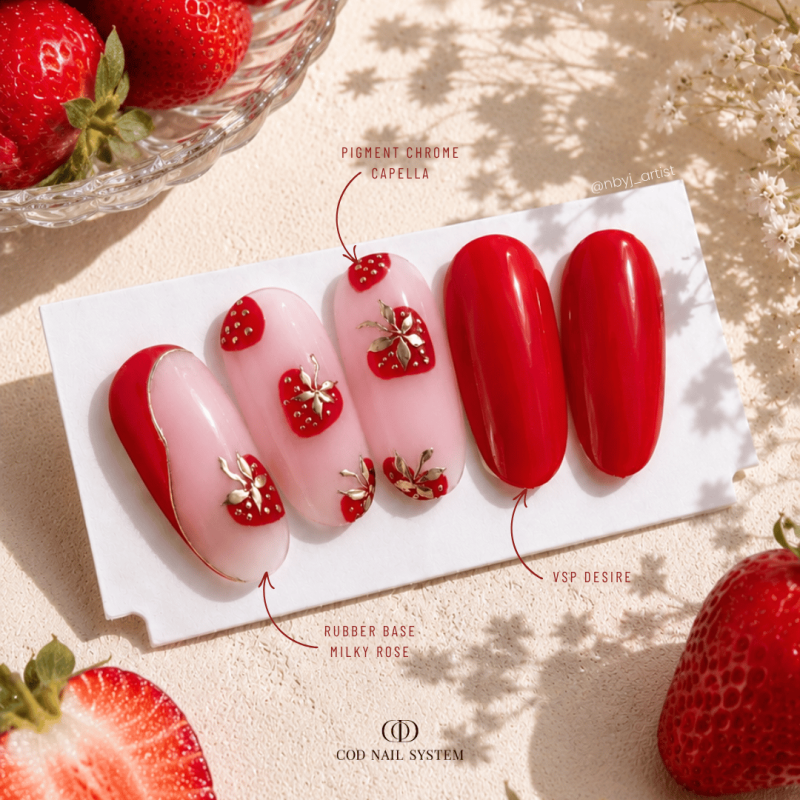 Gainage avec la Rubber Base Milky Rose, rose laiteux