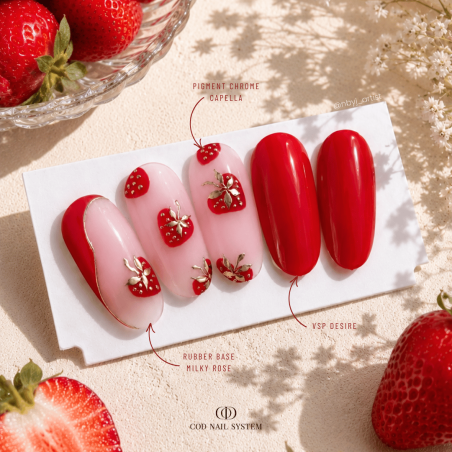 Gainage avec la Rubber Base Milky Rose, rose laiteux