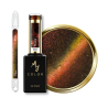 Flacon, tips et pastille du vernis semi permanent Cat Eye Naos, 9D caméléon marron orange vert