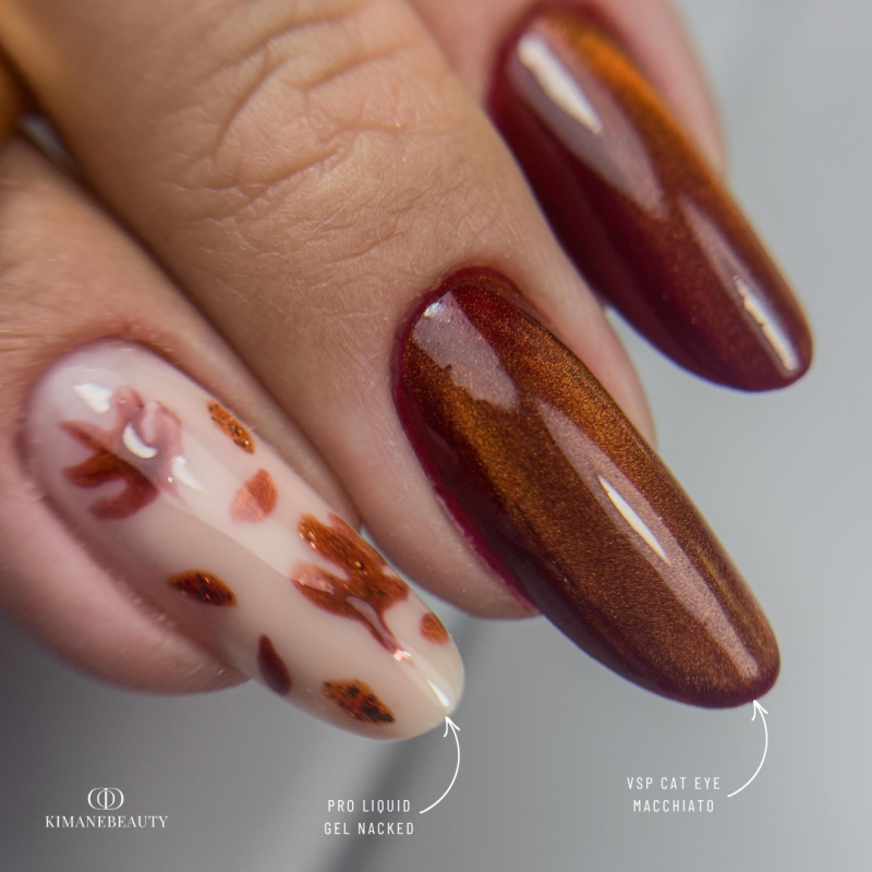 Pose en amandes avec le Pro Liquid Gel Nacked, gel de construction cover beige